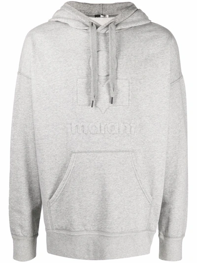 Isabel Marant Logo-print Pullover Hoodie In Grau