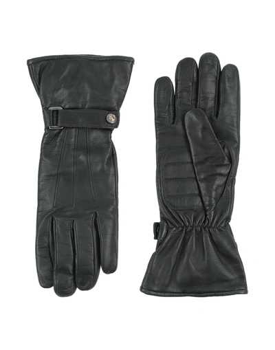 Versace Gloves In Dark Green