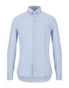 Grey Daniele Alessandrini Shirts In Sky Blue