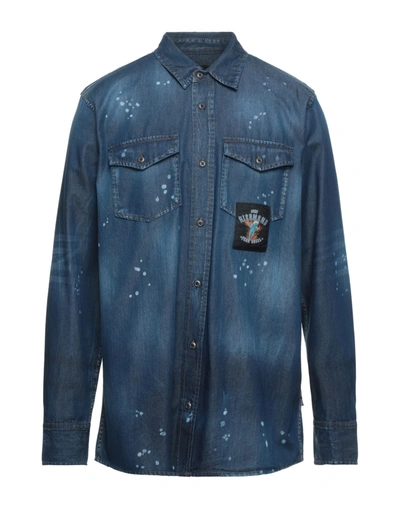 John Richmond Denim Shirts In Blue