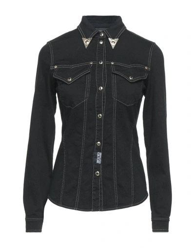 Versace Jeans Couture Denim Shirts In Black