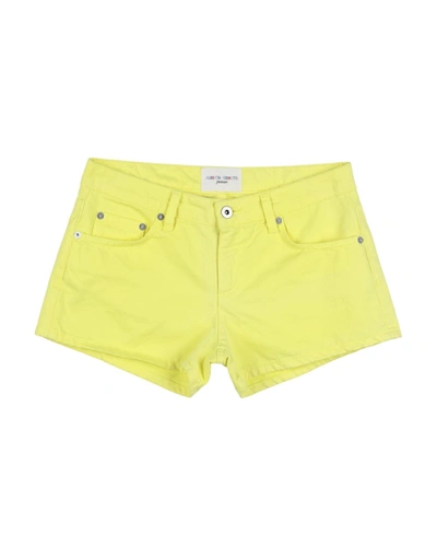 Alberta Ferretti Kids' Denim Shorts In Yellow