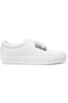 ACNE STUDIOS ADRIANA PLAQUE-DETAILED TEXTURED-LEATHER SNEAKERS