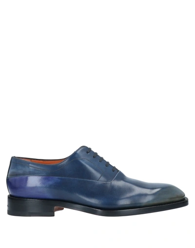 Santoni Lace-up Shoes In Blue