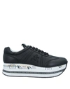 Premiata Beth Sneakers In Black Leather And Fabric In Black