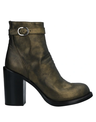 Officine Creative Italia Ankle Boots In Military Green