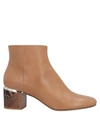 TWINSET TWINSET WOMAN ANKLE BOOTS CAMEL SIZE 6 SOFT LEATHER,17091444KD 3