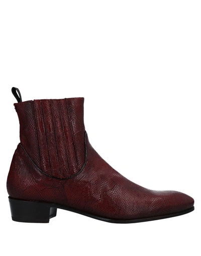 Lidfort Ankle Boots In Maroon