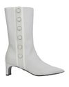 GREYMER GREY MER WOMAN ANKLE BOOTS WHITE SIZE 8 SOFT LEATHER,17065098CW 11