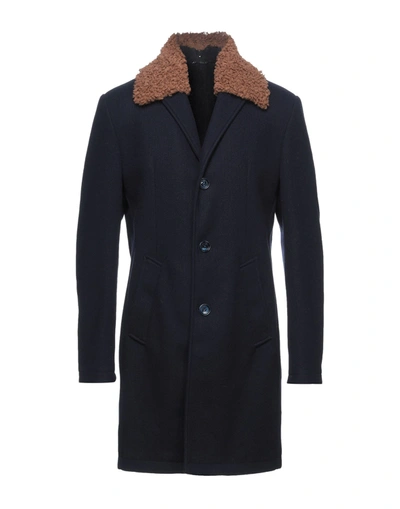 Grey Daniele Alessandrini Coats In Dark Blue
