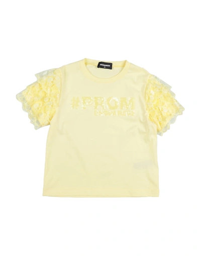 Dsquared2 Kids' T-shirts In Yellow