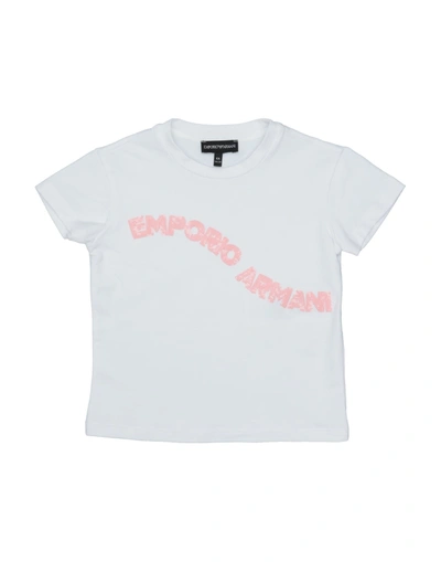 Emporio Armani Kids' 亮片logo T恤 In White