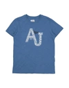 Armani Junior Kids' T-shirts In Slate Blue