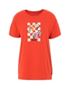 Vans Floral Checkerboard Logo T-shirt In Orange
