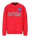 Alpha Industries Nasa Reflective Sweatshirt In Red