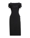 Alberta Ferretti Midi Dresses In Black