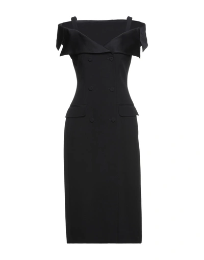 Alberta Ferretti Midi Dresses In Black