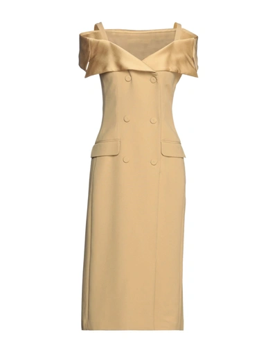 Alberta Ferretti Midi Dresses In Sand