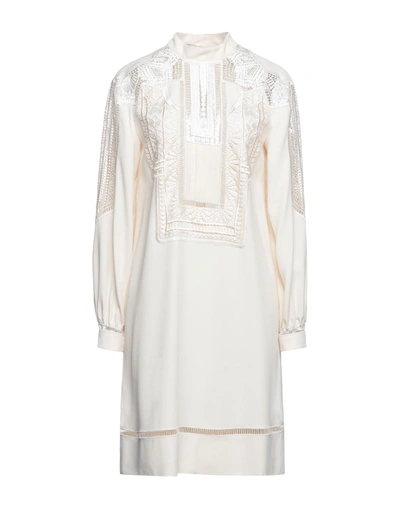 Alberta Ferretti Short Dresses In Ivory