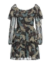 GUESS GUESS WOMAN MINI DRESS MILITARY GREEN SIZE S POLYESTER, METALLIC FIBER,15132238NS 3