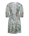 Alberta Ferretti Short Dresses In Sage Green