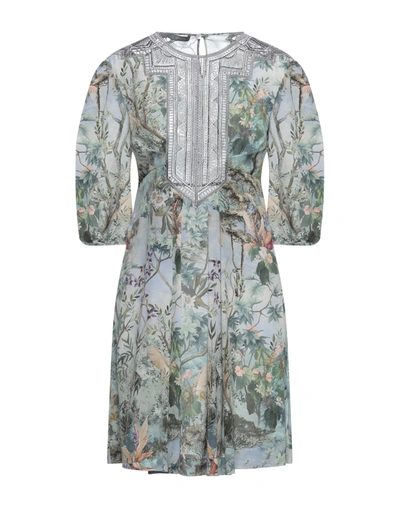 Alberta Ferretti Short Dresses In Sage Green
