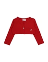 Monnalisa Kids' Wrap Cardigans In Red