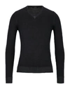 Alpha Studio Sweaters In Black