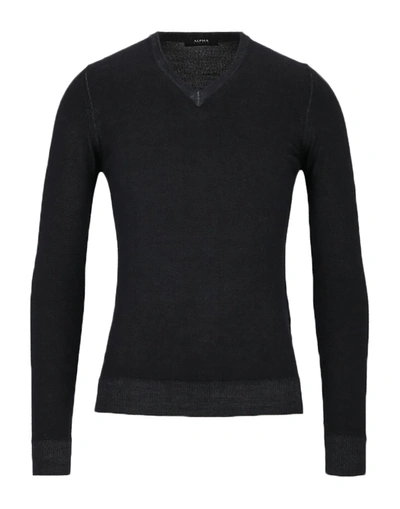 Alpha Studio Sweaters In Black