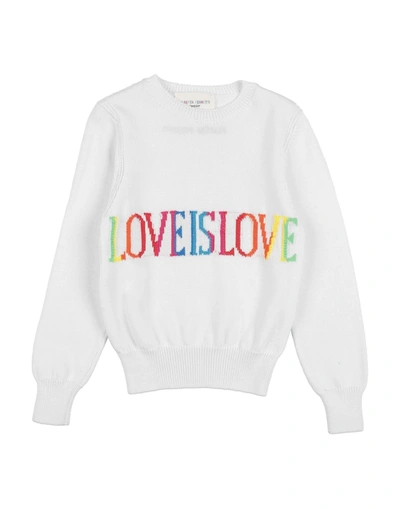 Alberta Ferretti Kids' Love Is Love Intarsia Knit Sweater In White