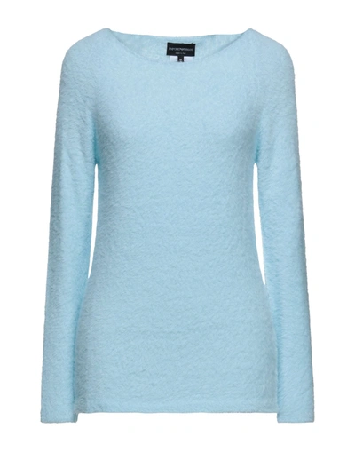 Emporio Armani Sweaters In Sky Blue