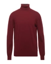 Alpha Studio Turtlenecks In Maroon