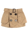 Dsquared2 Buttoned Mini Skirt In Beige