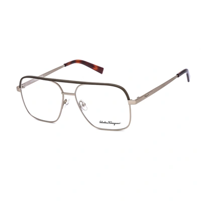 Ferragamo Mens Gold Tone Aviator/pilot Eyeglass Frames Sf2199l73458
