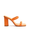 Schutz Ully Leather Sandal In Bright Tangerine