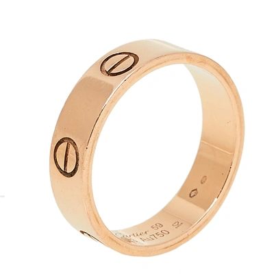 Pre-owned Cartier Love 18k Rose Gold Wedding Band Ring Size 59