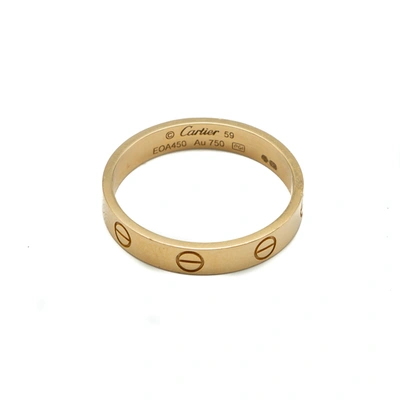 Pre-owned Cartier Love Yellow Gold Wedding Ring Size 59