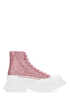 Alexander Mcqueen Pink Leather Tread Slick Ankle Boots  Pink  Donna 37