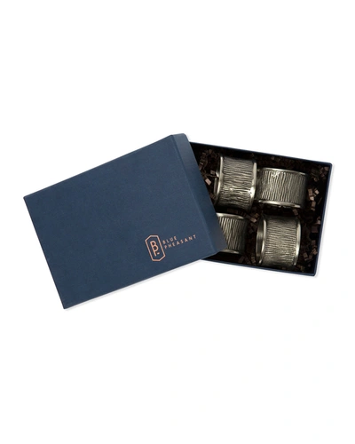 Blue Pheasant Ellery Pewter Napkin Rings, Set Of 4