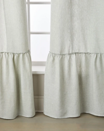 Amity Home Caprice Linen Curtain, Single In Seaglass