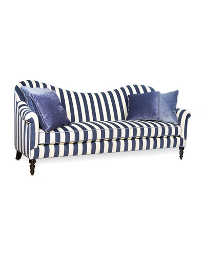 Mackenzie-childs Marquee Chenille Sofa In Navy