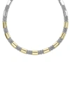 Lagos 18k Yellow Gold & Sterling Silver High Bar Collar Necklace, 16 In Silver