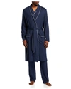 DEREK ROSE MEN'S BASEL 1 JERSEY ROBE W/ PIPING,PROD244910201