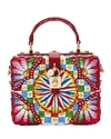 Dolce & Gabbana Dolce Box Painted Wicker Bag In Multi Pattern