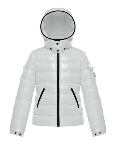 Moncler Girl's Bady Quilted Logo Jacket In 032 White