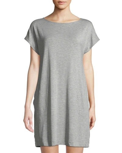 Hanro Natural Elegance Cap-sleeve Nightgown In Grey Melange