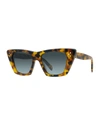 Celine Acetate Butterfly Sunglasses In 55b Havana Smoke