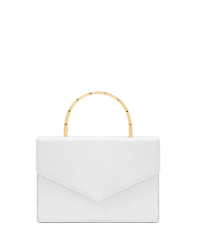 Amina Muaddi Amini Pernille Chain Top-handle Bag In Calf White And Go