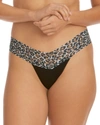 Hanky Panky Print Low Rise Thong In Blac/ Classic Leopard