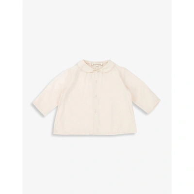 Caramel Babies' Conch Collared Cotton Shirt 3-24 Months In Blush